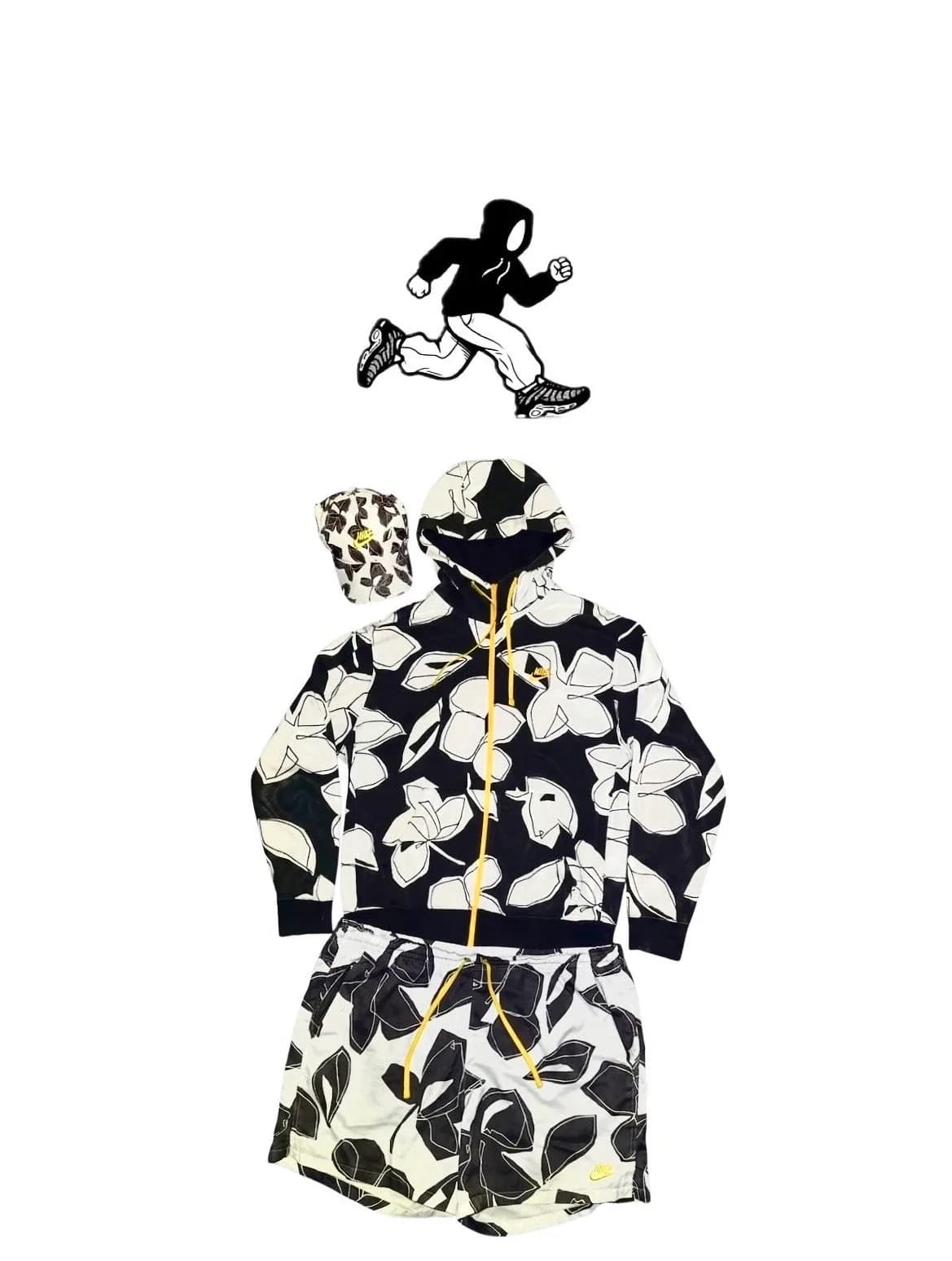 Conjunto Nike Floral - Amarelo