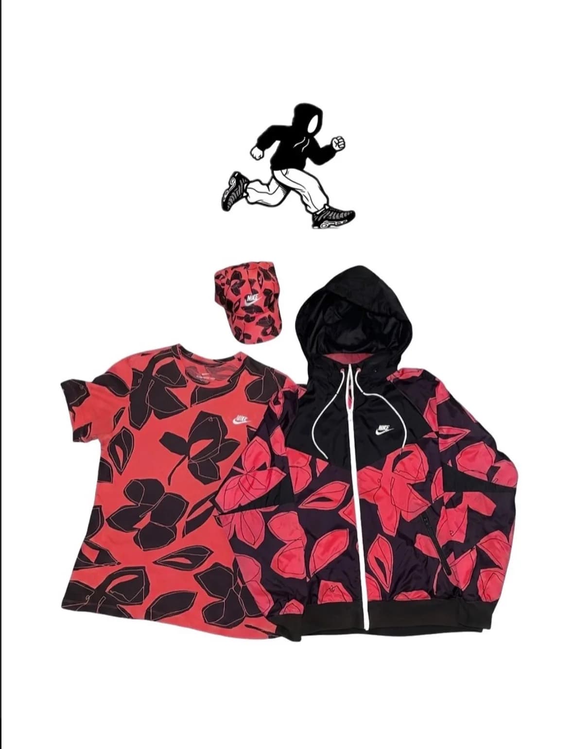 Conjunto Nike Floral - Vermelho
